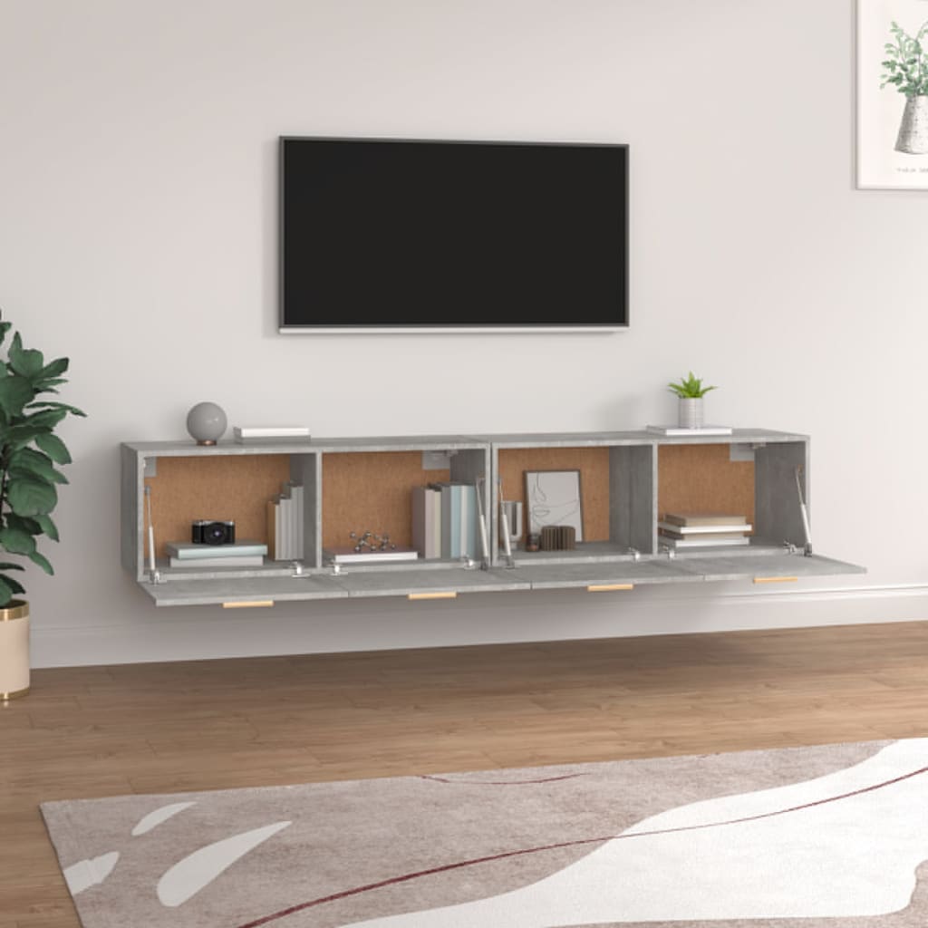 Vidaxl Szafki Wiszące, 2 Szt., Szarość Betonu, 100X36,5X35 Cm