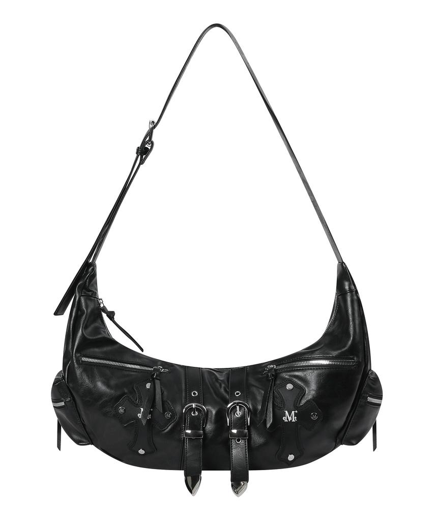 Mucent Strum Cross Leather Belted Shoulder Bag Unisex