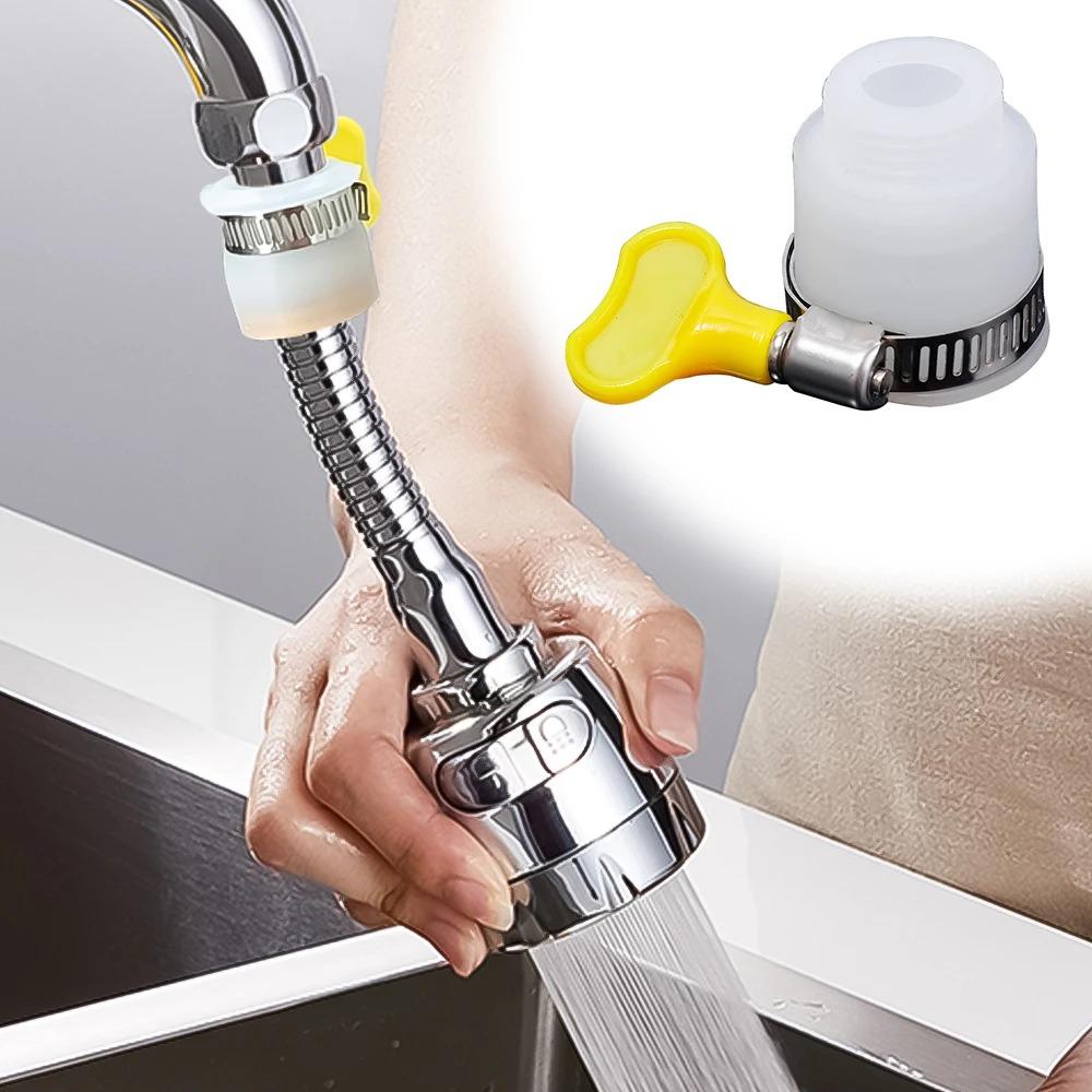 Adjustable Rubber Water Tap Converters with Clamp Faucet Extenders