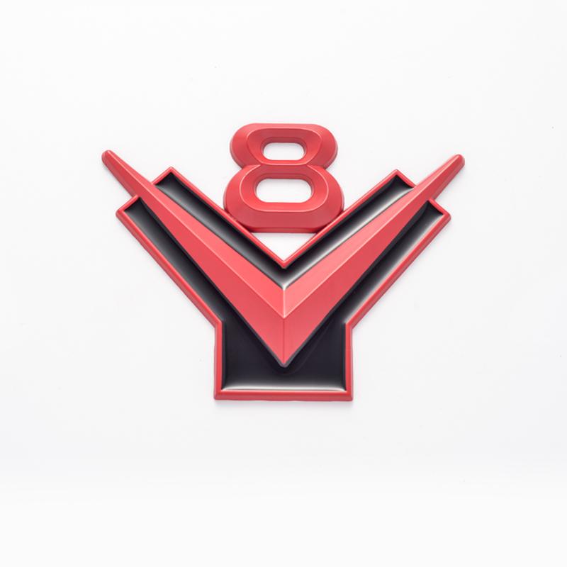 AABHC1 Car Styling Metal V8 Logo Car Fender Emblem Rear Trunk Badge Decor Sticker For Dodge Jeep Ford Chevrolet Lexus Jaguar Chrysler