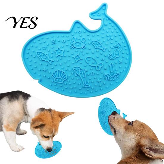 Dog Slow Feeder Pet Food Mat with Suction Cups, Whale Shape Feeding for Prevent Choking Anxiety Relief, Non-Slip Silicone Lick Dogs And Cats Cup