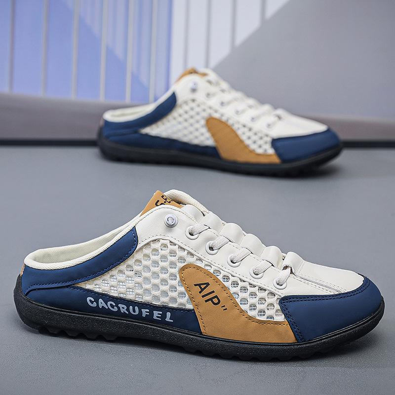 

Обувь для сёрфинга, мужская, новая летняя, грубая, сетчатая, крутая, дышащая, повседневная обувь из кожи, сращивание, мода, универсальная обувь для сёрфинга, полуперетаскивание 39 бежевый