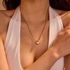 GEMCHIC Women's 18K Gold Plated Stainless Steel Heart Pendant Necklace Minimalist Geometric Chain Choker Fashion Jewelry Gift