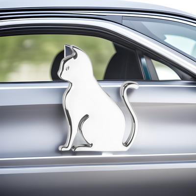 Autocollant de voiture pour chat de compagnie personnalisé Métal Côté Queue Décoration extérieure Imperméable Chat blanc Cache rayures Autocollant de style automobile