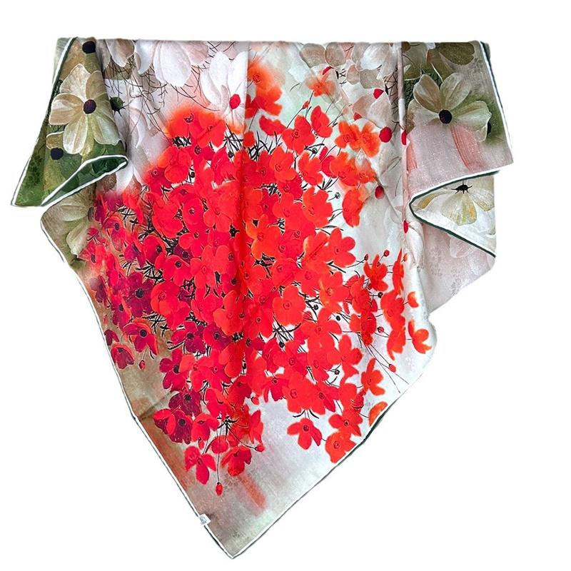 106*106cm 100% Maulbeerseide Hochwertiger doppelseitiger quadratischer Schal Schal Halstuch
