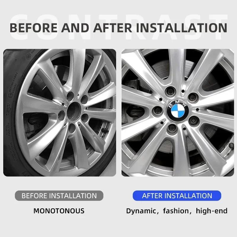 XAII9 Car Sticker 68MM Car Wheel Hup Caps Tire Center Hubcaps Covers Decoration For BMW E36 E39 E46 E60 E90 E90 F01 F10 F30 G20 G21 G3