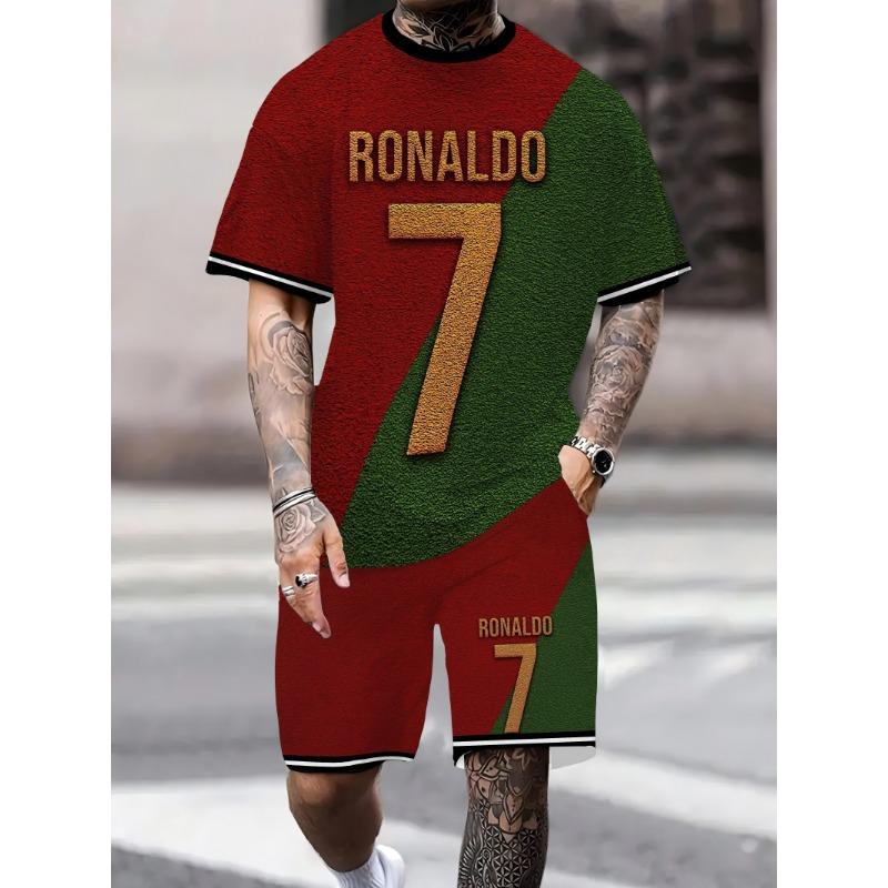 2025 Summer New 3D Printed Men's Set Short Sleeve Shorts Outdoor Clothing Comfortable, Soft, Breathable