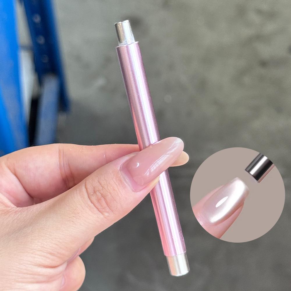 1Pcs Double Head Steel Ball Cat Eye Nail Magnet Stick 3D Glass Bead French Effects Cylindrical Strong Magnetic Pen Manicure Tool