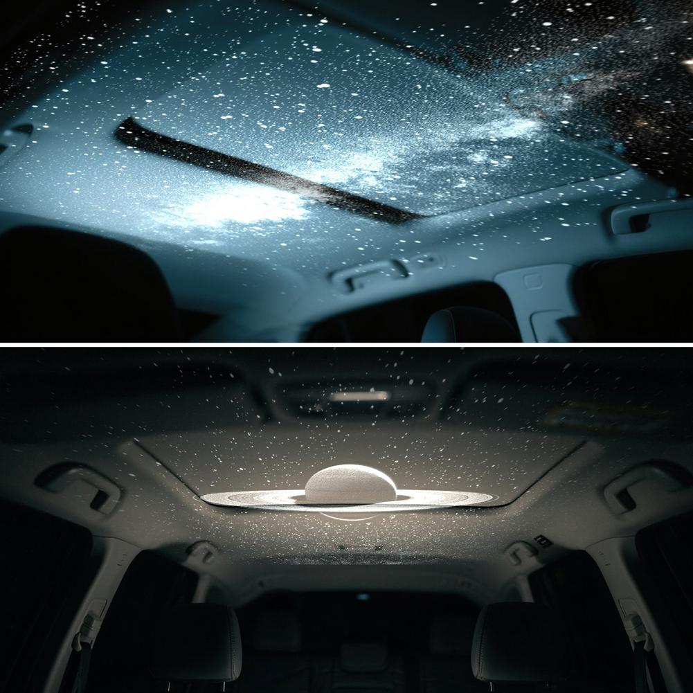 USB LED Starry Car Atmosphere Light Adjustable Focus Large Range Projection Romantic Saturn Galaxy Party Interior Decor Light