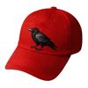 Gothic Baseball Cap Embroidered Crow Design Adjustable Strap Soft Wash Cotton Hat for Men and Women Unsiex Headwear