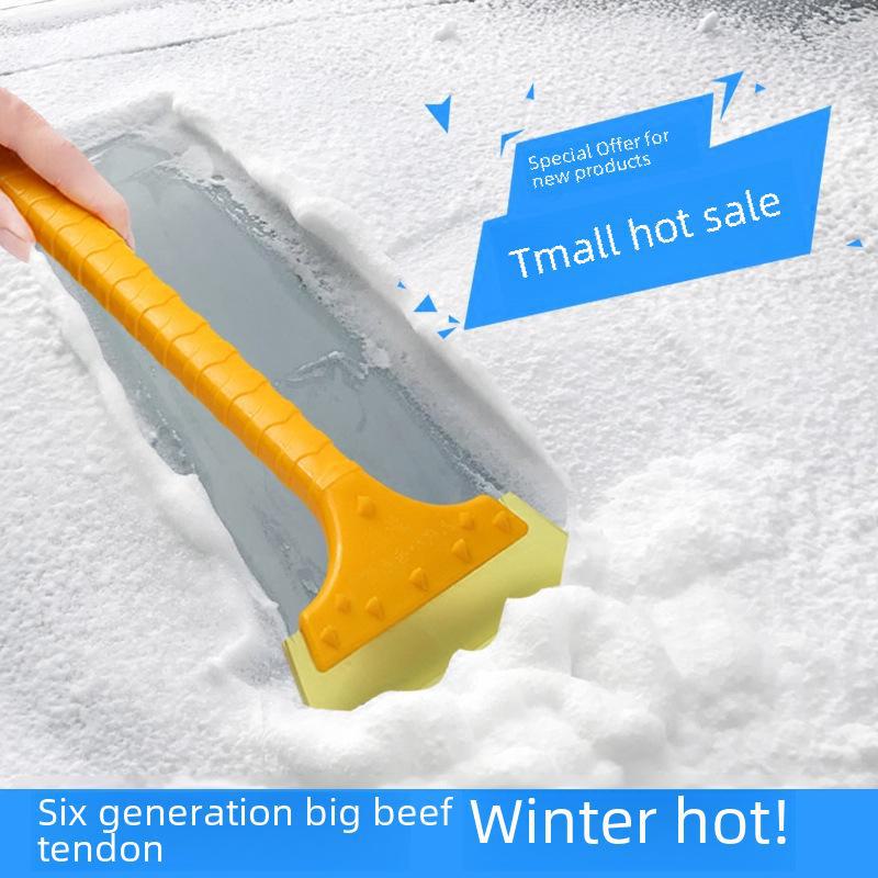 Schneeschaufel aus Edelstahl: Abtauen und Eis entfernen, Winter Auto Schneeschaufel, Multifunktion 2-in-1.