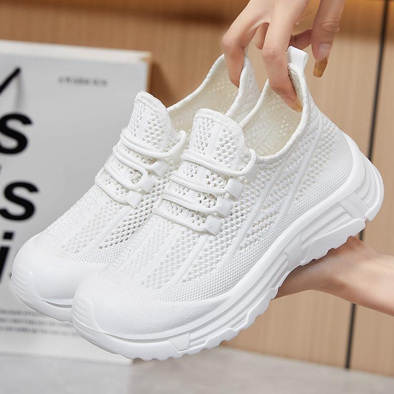 Shoes Women's Summer New Breathable Casual Dad Shoes Mesh Shoes Soft Soles Not Tired Feet Thick Soles Bag Head Shoes Mother Shoes