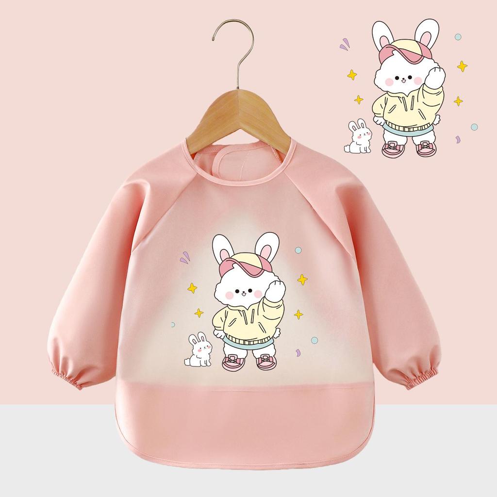 Wasser- und fleckenabweisendes, wendbares Langarm-Baby-Lätzchen zum Essen.