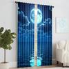 2Pcs Moon Pattern Curtains Rod Pocket Decorative Window Drapes Window Treatments For Bedroom Living Room Home Decoration Room
