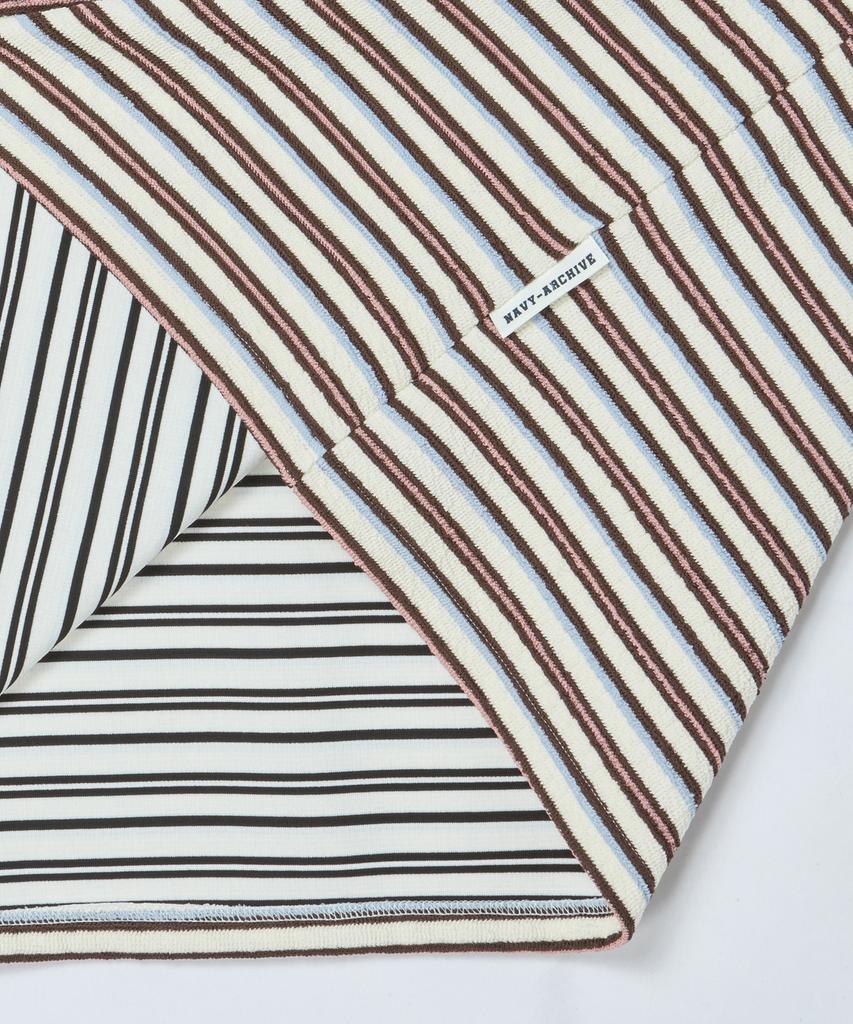 BEYOND CLOSET [Collection Line] Airy Stripe Short Sleeve Knit Multi