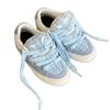 Light blue bread shoes autumn new casual breathable plaid splicing versatile fur skateboard shoes