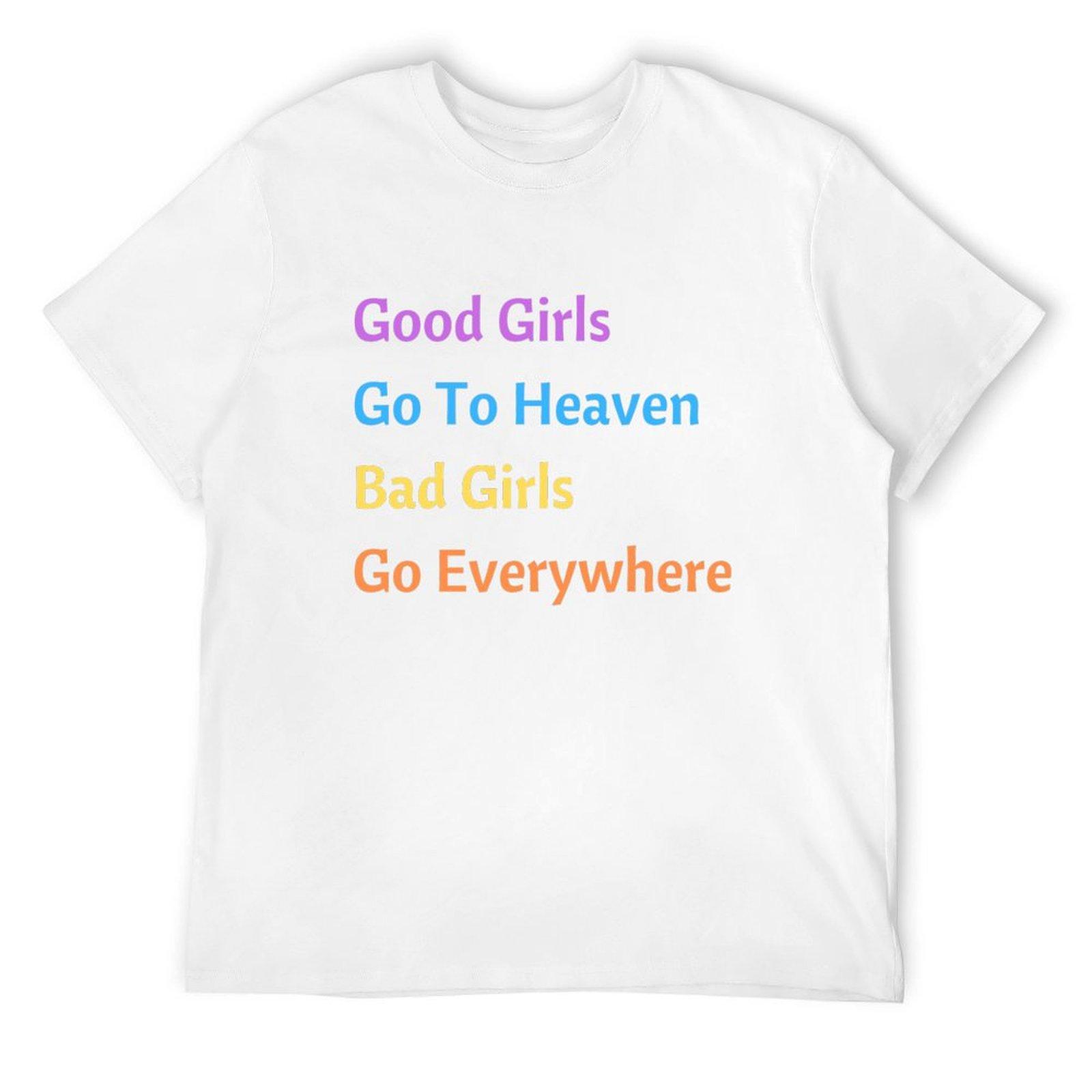 Хорошие девочки попадают в рай, плохие девочки получают то, что хотят. Футболка больших размеров, винтажные футболки, мужская футболка S