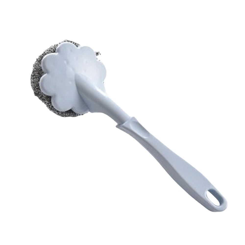New Long Handle Cleaning Ball Oil Removal Non-stick Oil Steel Wire Ball Brush Multi-function Pot Washing Brush Kitchen Accessory