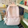 Schoolbag Milk White Polka Dot Backpack ins Niche Middle and High School Elementary School Bag Women's Lace Light Casual Backpack