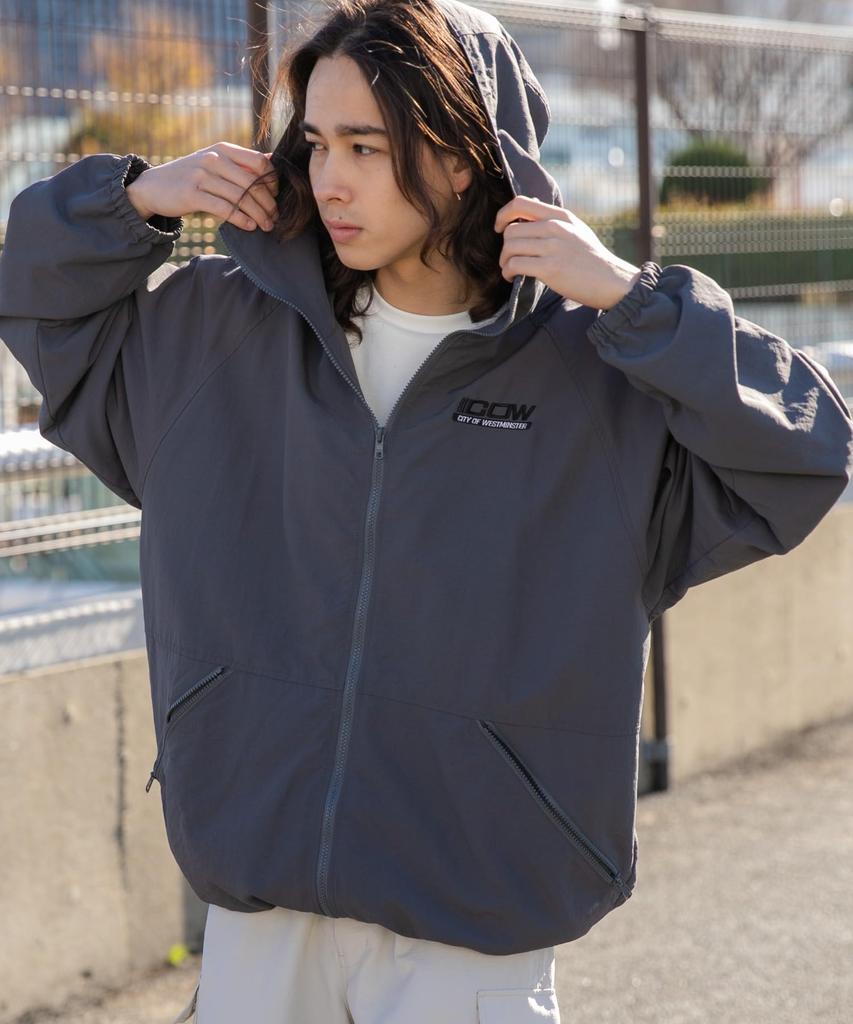 WEGO Padded Down Loose Korean Size Type C Dark Gray Men's MA-1 Jacket, Eco-Friendly Outerwear, Simple, Fit, Streetwear, Outdoor, Style, Spring/Winter,