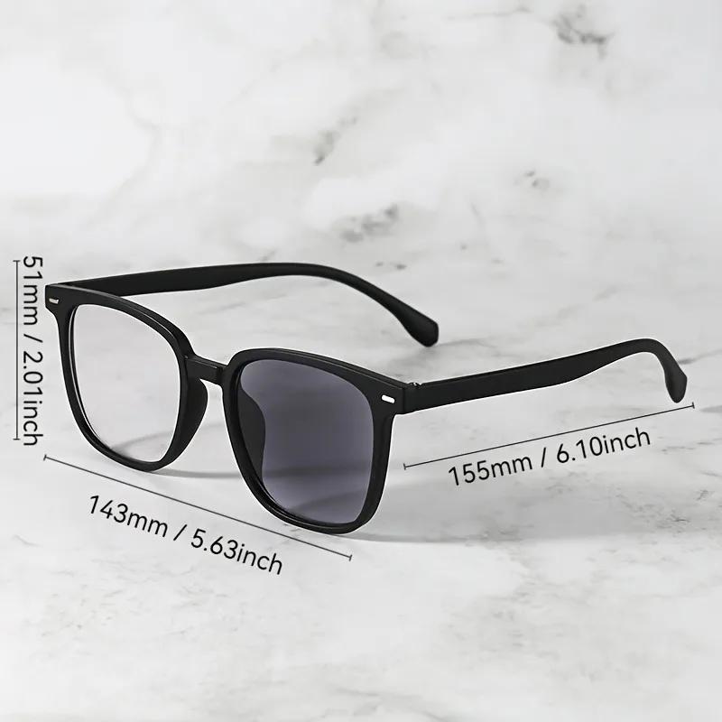 2PCS Pochromic 2 in 1 Sunglasses Anti radiation Blue Light eyeglasses square frame computer glasses for women