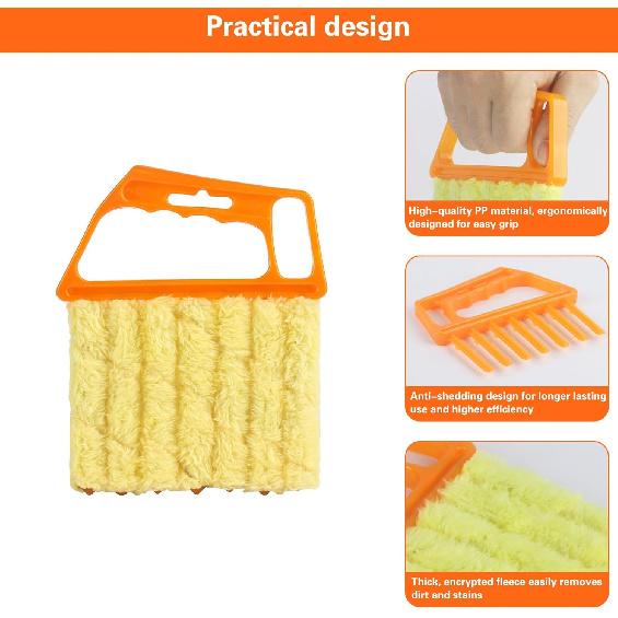 10-Pack Window Blind Cleaner Set: Includes 1× 7-Finger Detail Brush, 1× Shutter Cleaning Brush, And Replacement Heads. Efficient For Blinds, Vents,
