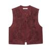 Za Export New Arrival Women's Clothing ZR Fashion Style Embroider Suede Texture Round Neck Vest Jacket 4344150