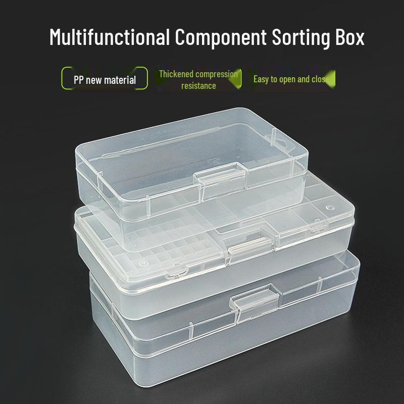 Large Transparent Detachable Plastic Storage Box with Adjustable Compartments