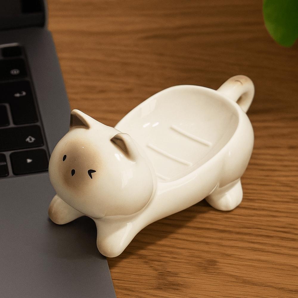 Ceramic Panda Soap Box Cute Soap Dish Desktop Ornament Bathroom Storage Rack  Kitchen