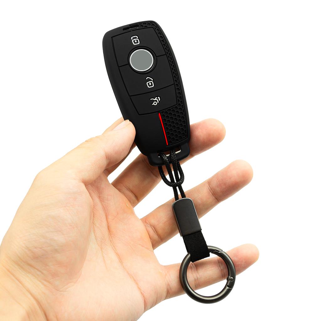 2X Silicone Car Key Fob Cover Case Holder Keychain For Mercedes-Benz Eqa Eqb Eqc Gla Glb Glc Gle Gls Cla Cls A C E S Class