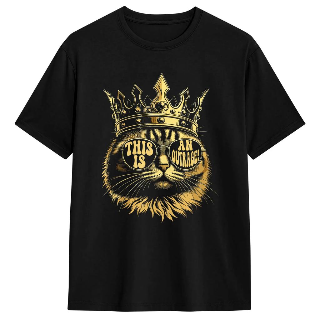 This is an Outrage Funny Princess Cat Goddammit Donut Gold T-Shirts for  Vintage 100% Cotton Tee Shirt Short Sleeve T Shirts