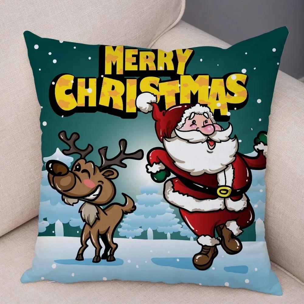 Christmas Themed Pillowcases Car Accessories Office Santa Claus Living Room Sofa Home Pillowcases