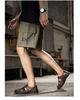 Men's Outdoor Genuine Leather Sandals: Breathable, Hollow, Casual Beach Shoes, Large Sizes Available.