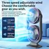 5 Gear Double Head Desk Fan USB Rechargeable Table Cooling Clip Fan  Office Desktop