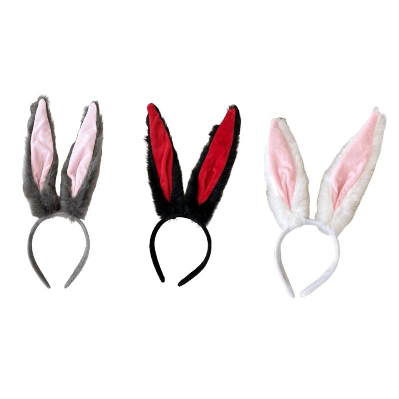 Large Bunnies Ears Headbands for Adult Kids Soft Comfortable Oversized Rabbits Ear Hairband for Daily Wear Party Role Play
