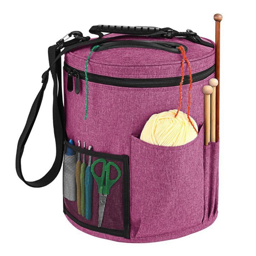 Portable Knitting Yarn Storage Bag Hooks and Needles Storage Tote Bag for DIY Knitting Enthusiasts