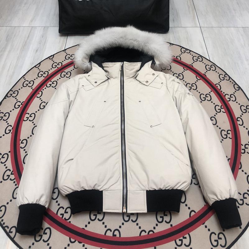 Męska kurtka puchowa z kapturem Moose z kołnierzem z futra lisa