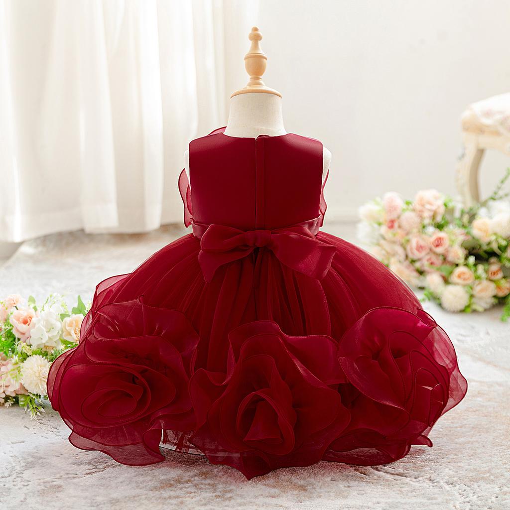 0-3J Weihnachtskleid Neugeborenes Taufe Hochzeitskleid für Baby Mädchen Erste Geburtstagsparty Kleidung Kleinkind Mädchen Taufkleid Kleidung L3017