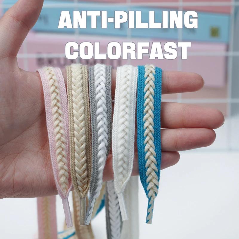 1Pair Brand Cotton Laces for Shoes Wheat Shoelaces 1.5cm Widen Sneakers Flat Shoelace 100/120/140/160CM Rope Shoelaces