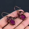 Faceted Ruby Earrings, Copper Electroformed Jewelry, Gemstone Earrings Gift For Her Handmade Dainty Jewelry