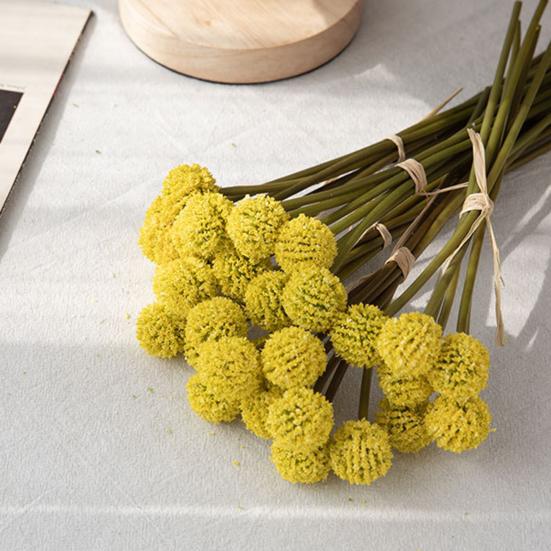 6 Mazzi Fiori Finti Crisantemi Pompom Fiori Artificiali Finti Mini Palla di Crisantemo con Gambo per Riempimento Vasi Casa Matrimonio Festa Centrotavola Composizioni Floreali