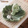 Lotusblatt Frosch Räucherhalter Zen Zen Garten Räucherstövchen Aromatherapie Duftverteiler Räucherkessel Buddhismus Zubehör Handwerk