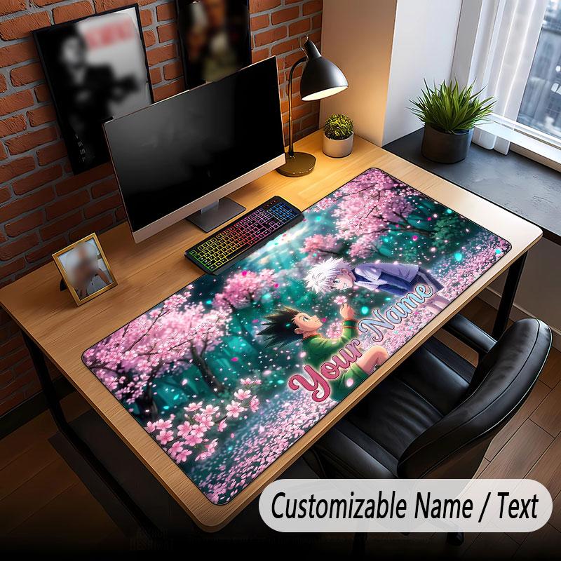 Custom Name Extended Mouse Pad,Hunter × Hunter Gaming Desk Mat For Home Office Desktop Decor