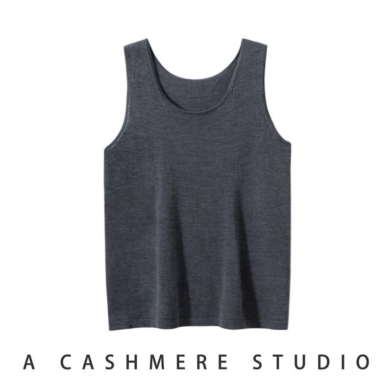 Yangzi 100% Pure Wool Solid Color Sleeveless U-Neck Women's Knit Camisole