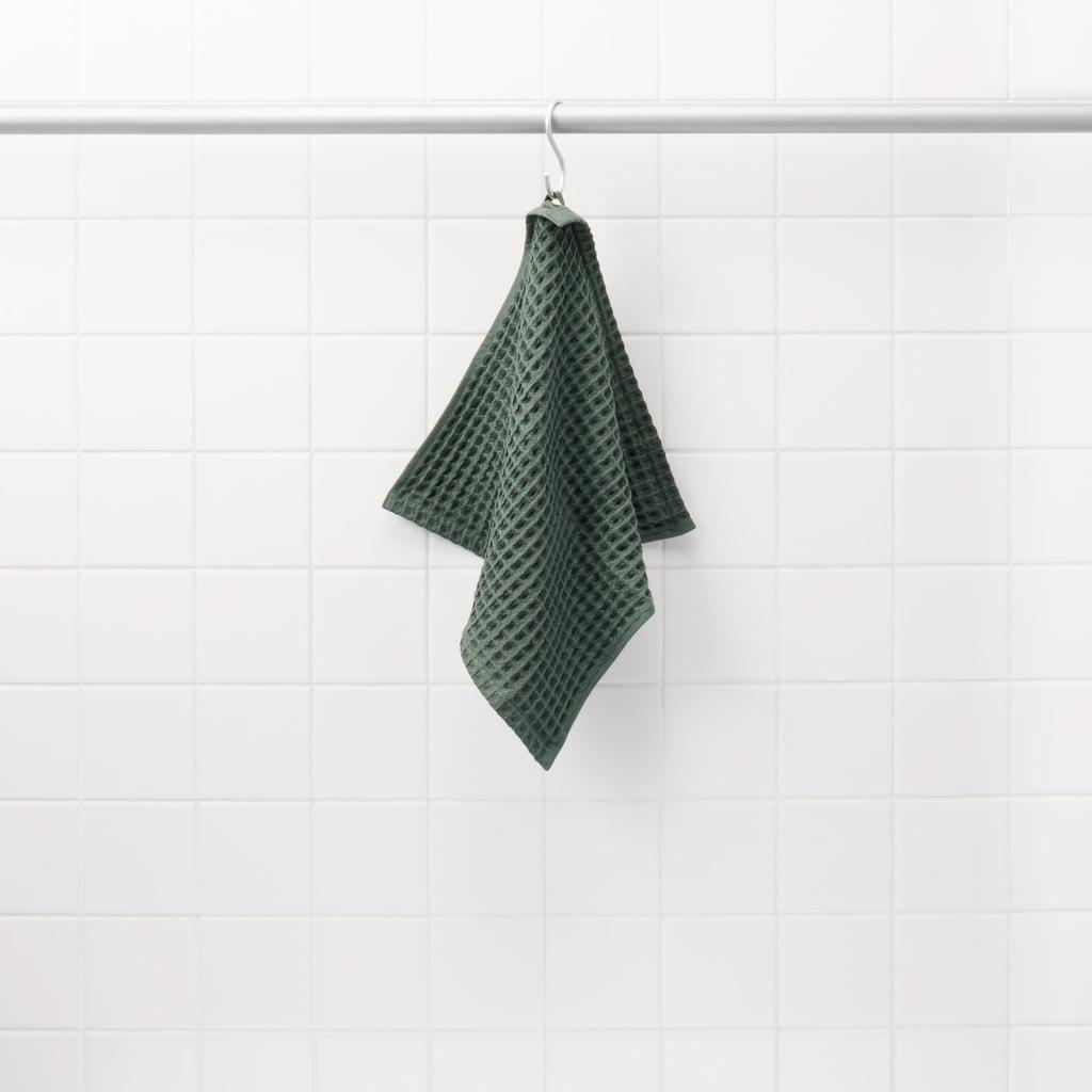 MUJI Waffle Hand Towels with Loops, 10-Pack, 34 X 35cm, Green, Smooth To the Touch, Product Number: 84705861