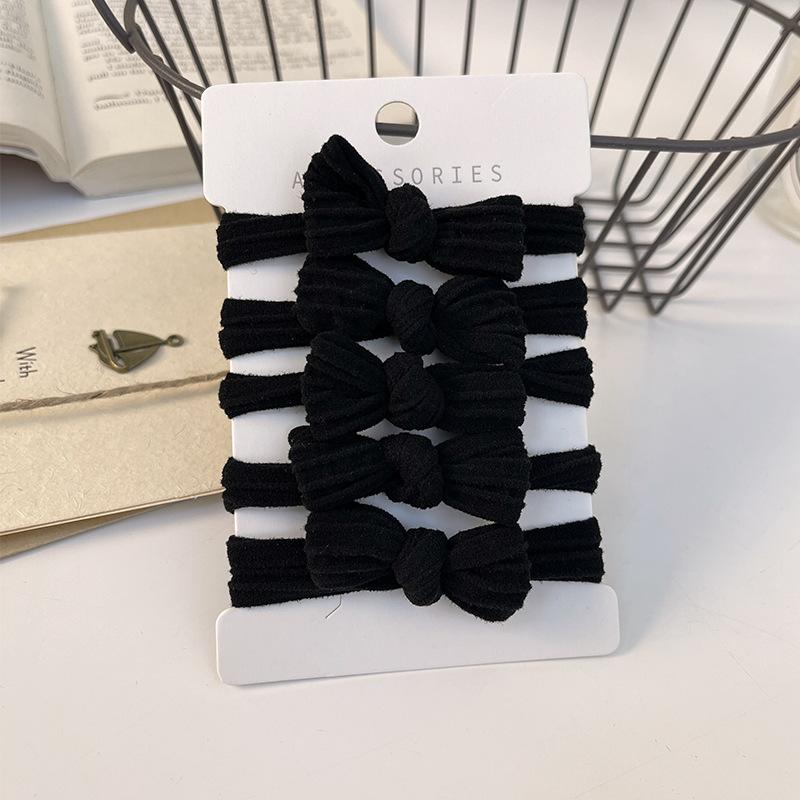 

5 шт./Набор Резинки-скранчи с бантиком, Веревка для волос, Детские однотонные, Эластичные, Не повреждающие волосы, Держатель для хвостика, Резинка, Детские головные уборы для девочек