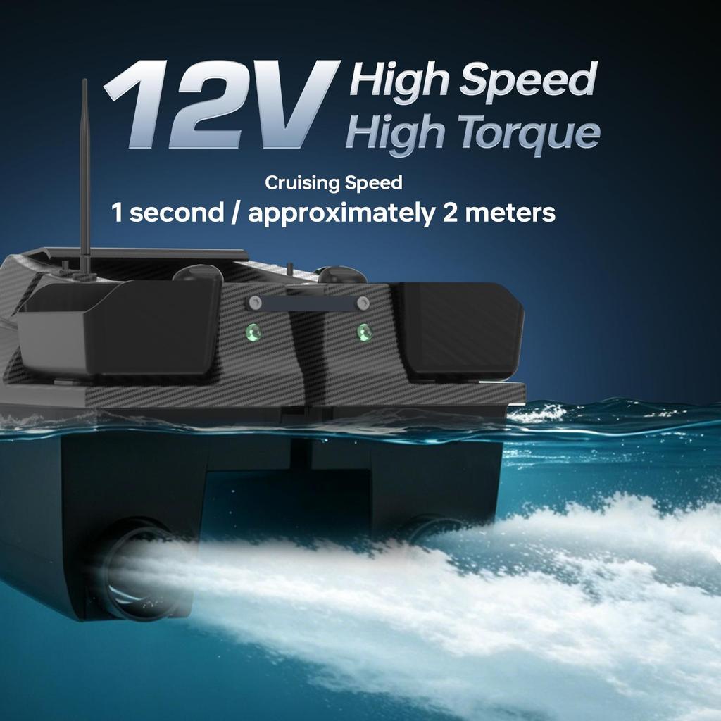 LOKEEVAN D70B  GPS Bait Boat 12V 500m range GPS + Beidou dual positioning 1.5 kg towing capacity