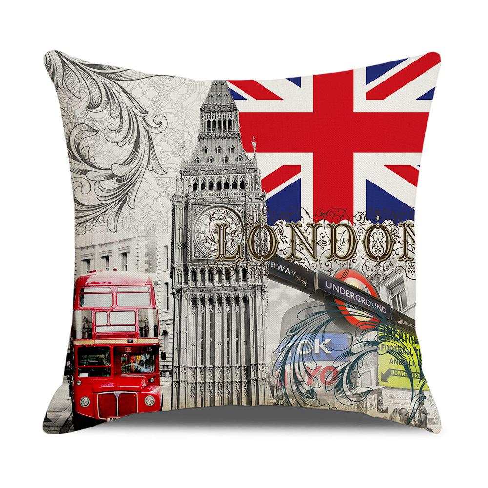 Pillow Nordic British Style Ins Linen Pillow Case Sofa Cushion Square Cushion Iron Tower
