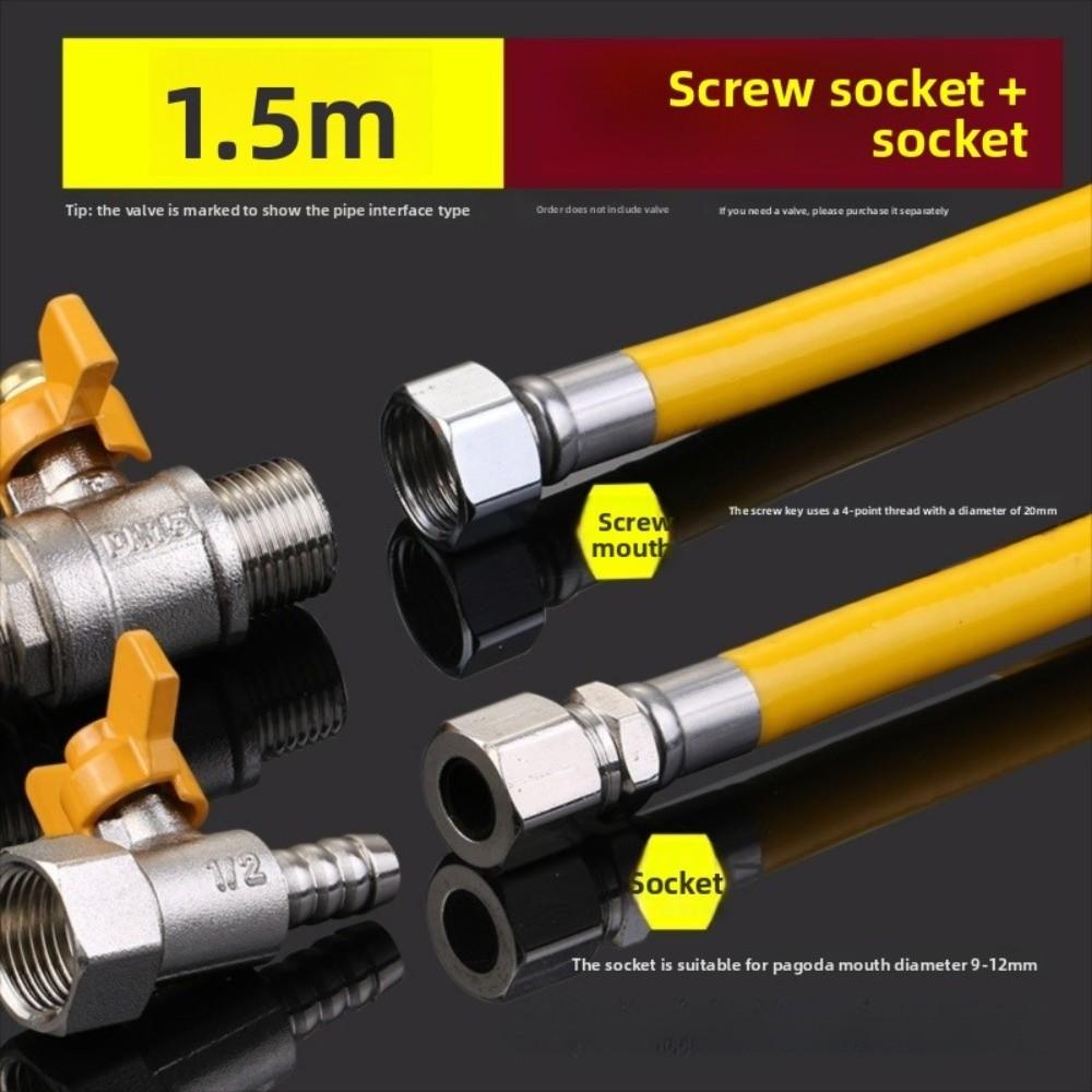 Rura gazowa do gazu ziemnego przeciwwybuchowa 0,5/1/1,5/2/2,5m Elastyczny stalowy przewód gazowy do kuchenki Zdejmowany opancerzony zestaw węży gazowych do suszarki Komercyjny