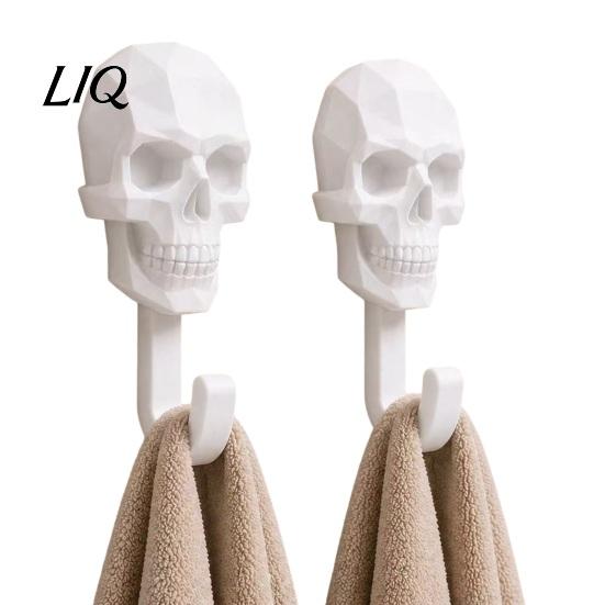 Gaming Room Wall Hanger 2Pcs Hook Up, 3D Printed Skull Design Hooks, No Drilling Decorative Mount Hanger, Waterproof Bathroom Storage for Towels Hats